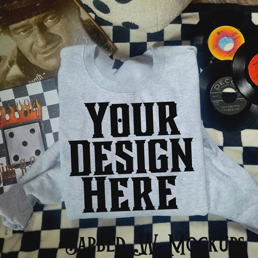 Gildan 50/50 Ash Sweatshirt Mockup