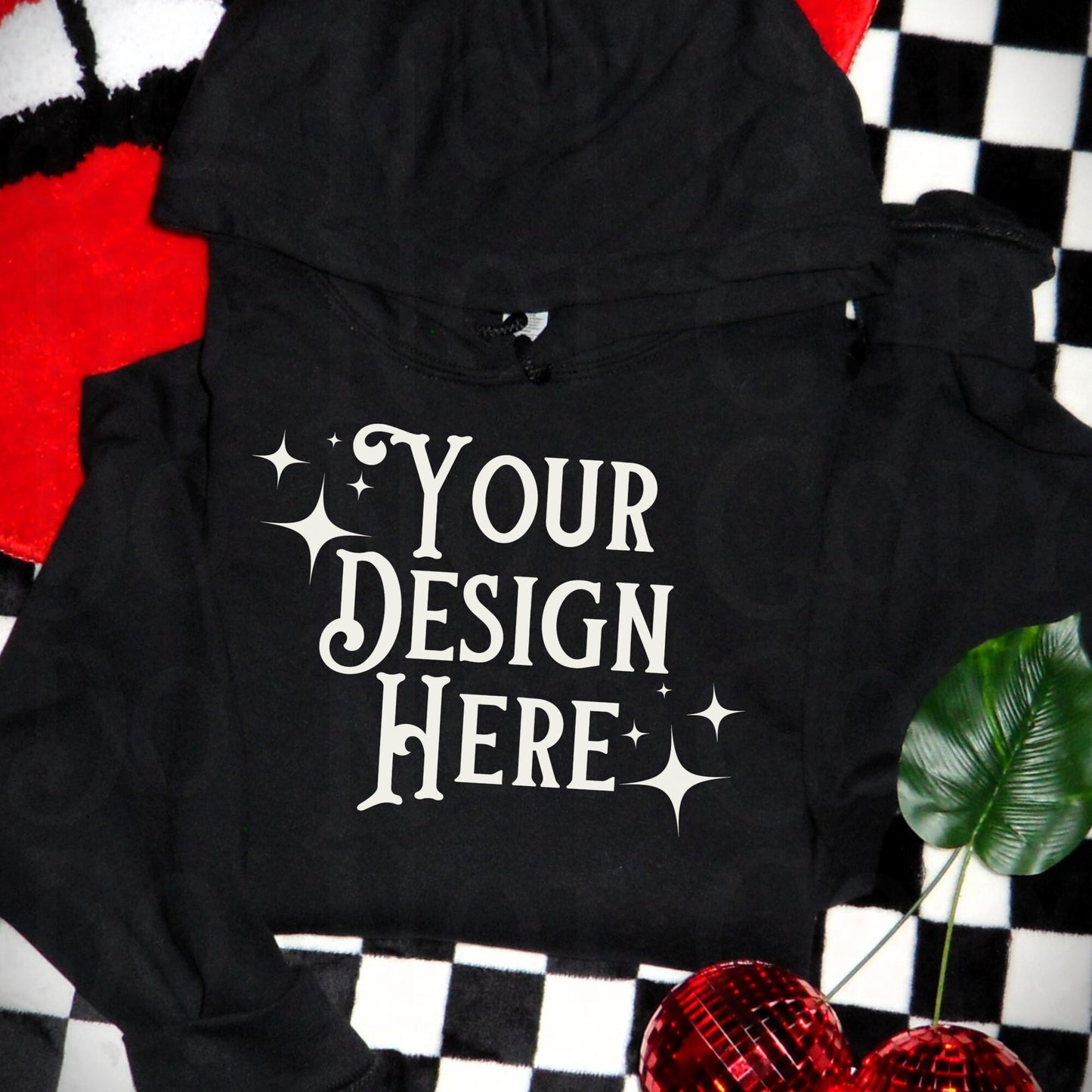 Hoodie Mockup, Flatlay Mockup, Yallternative Mockup, Gildan 50/50 hoodie, black hoodie mock, checkers, Western grunge aesthetic