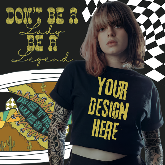 Black T-Shirt Retro Western Mockup