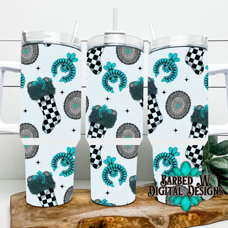 christmas tumbler wrap, western christmas png, western tumbler png, checkers tumbler png, 40 oz tumbler png, seamless tumbler png