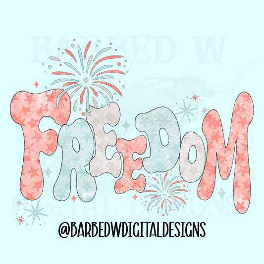 Freedom png, 4th of July png, Independence Day png, America png, fireworks png, retro png, patriotic png, stars png