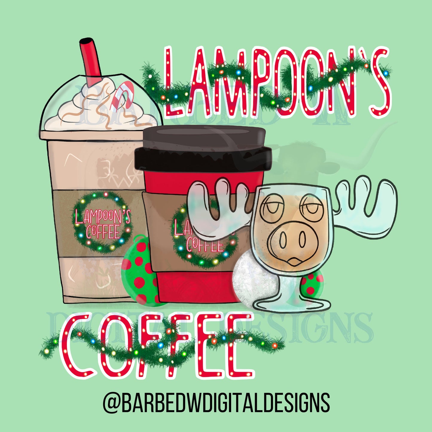 National Lampoons Coffee, coffee png, Clark griswold png, Christmas png, Christmas vacation png, moose mug png, christmas coffee png