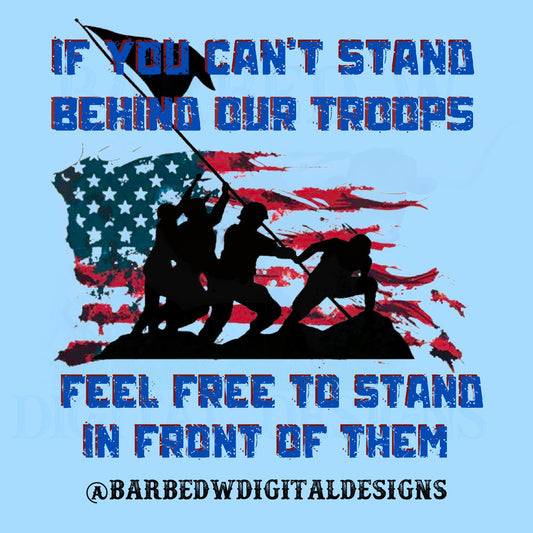 Stand behind our troops png, military png, USA png, patriotic png, independence day png, memorial day png, veterans day png, 4th of july png