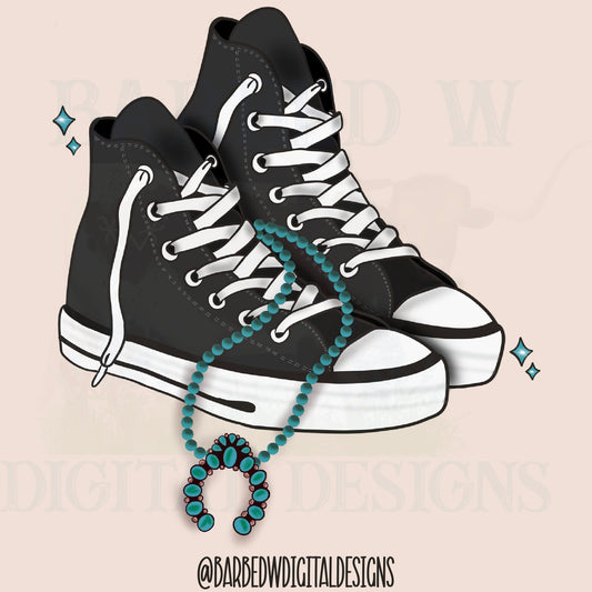 Punchy png, high tops png, western png, turquoise png, cowgirl png, yallternative png, converse png, western sublimation design, dtf