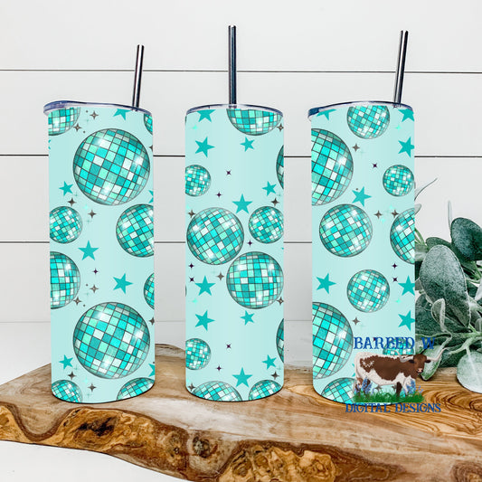 disco ball tumbler png, blue tumbler png, western tumbler png, retro tumbler png, retro western tumbler png, seamless tumbler png, 20 oz