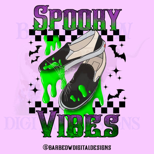 Spooky Vibes png, spooky Halloween png, Halloween png, yallternative png, spooky vans png, gothic png, bats png, checkers png, slime png