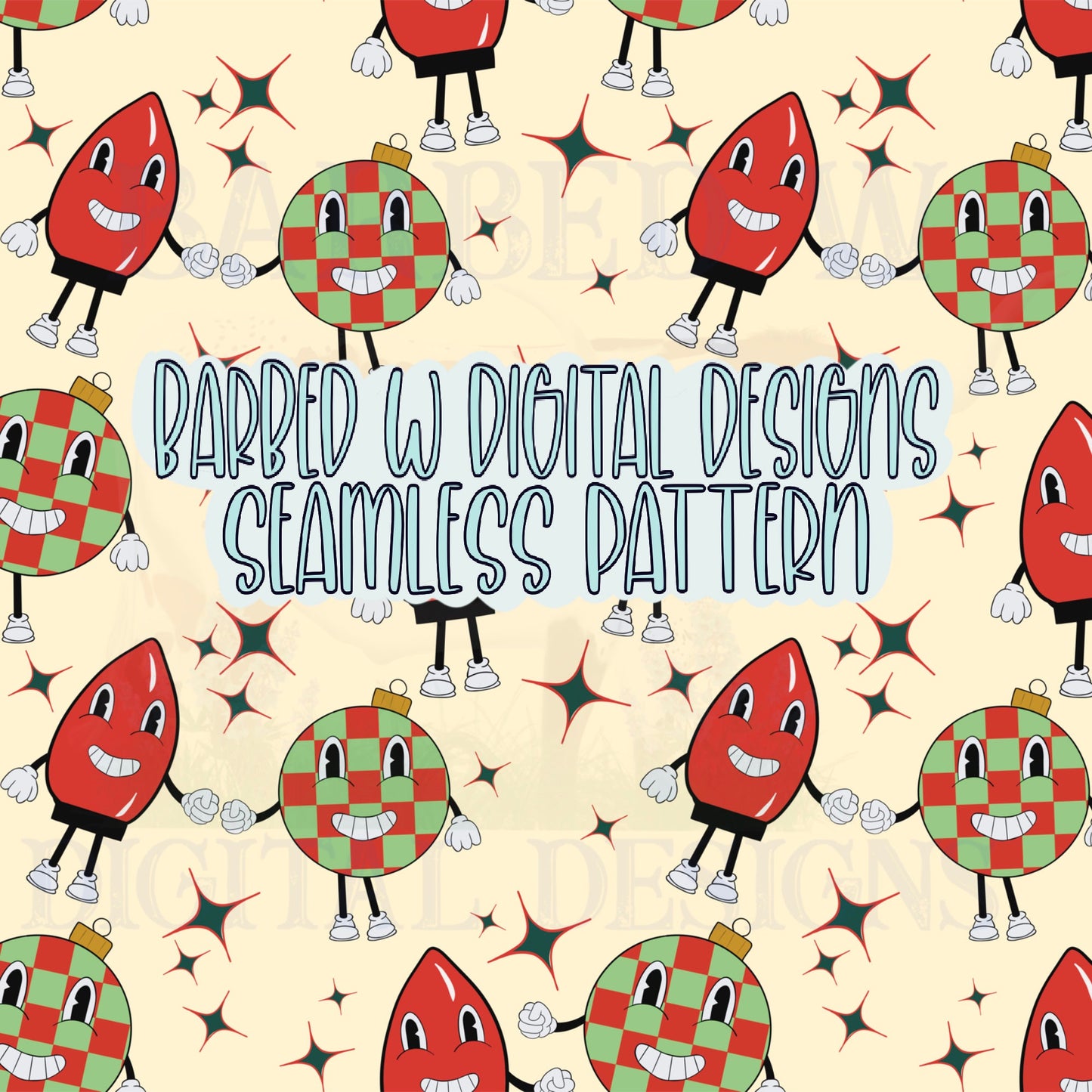 Christmas seamless pattern png, Vintage Christmas png, retro png, holiday lights png, ornament png, christmas fabric pattern, checkers png