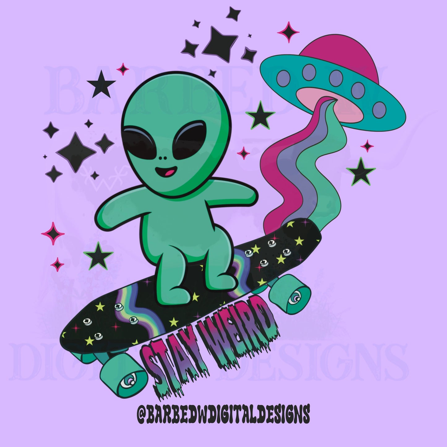 alien png, ufo png, skate png, groovy png, galaxy png, cosmic png, alternative png, stars png, stay weird png, trendy png