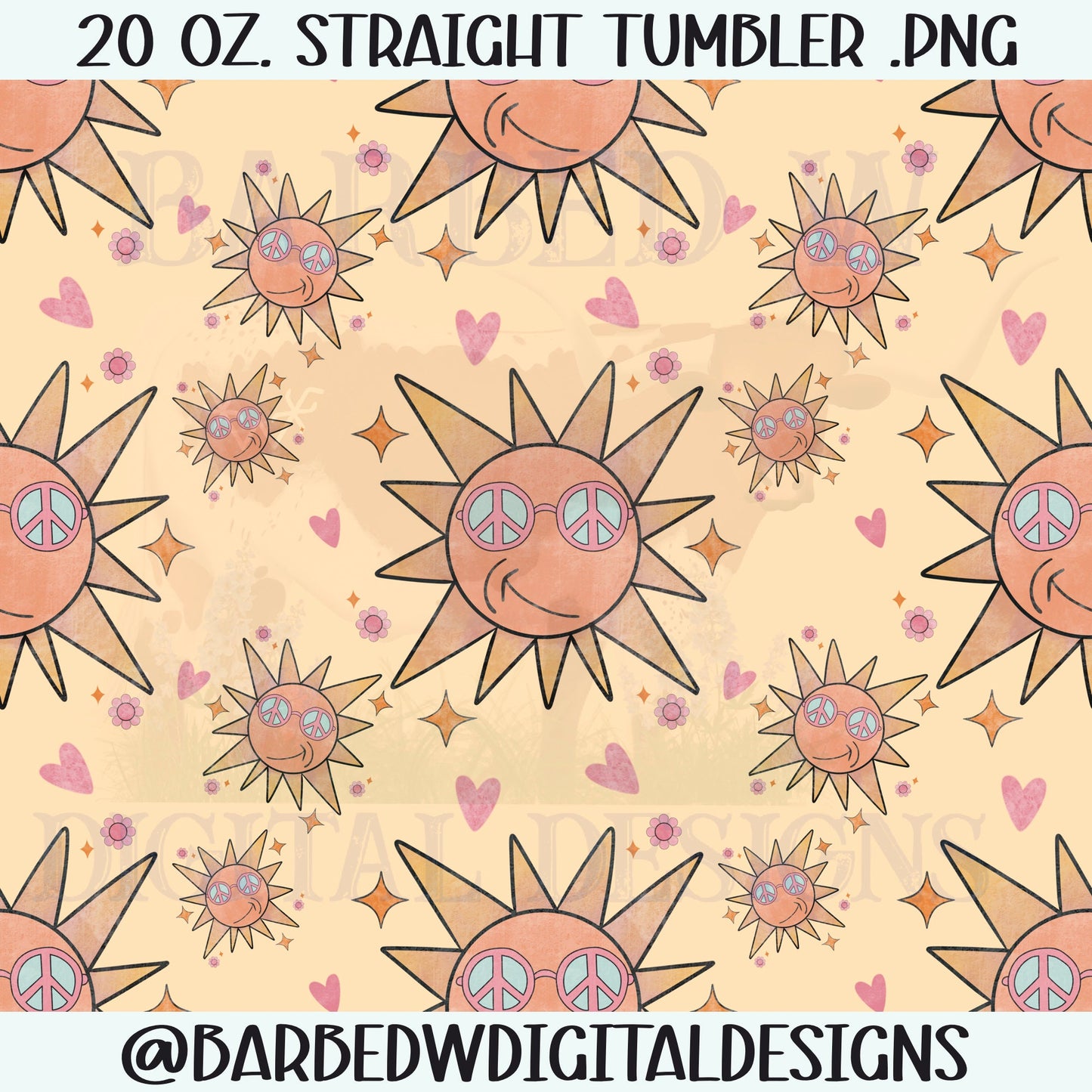 Summer Tumbler png, sun tumbler png, peace sign tumbler png, retro tumbler png, seamless tumbler png, hearts tumbler png, pastel tumbler png