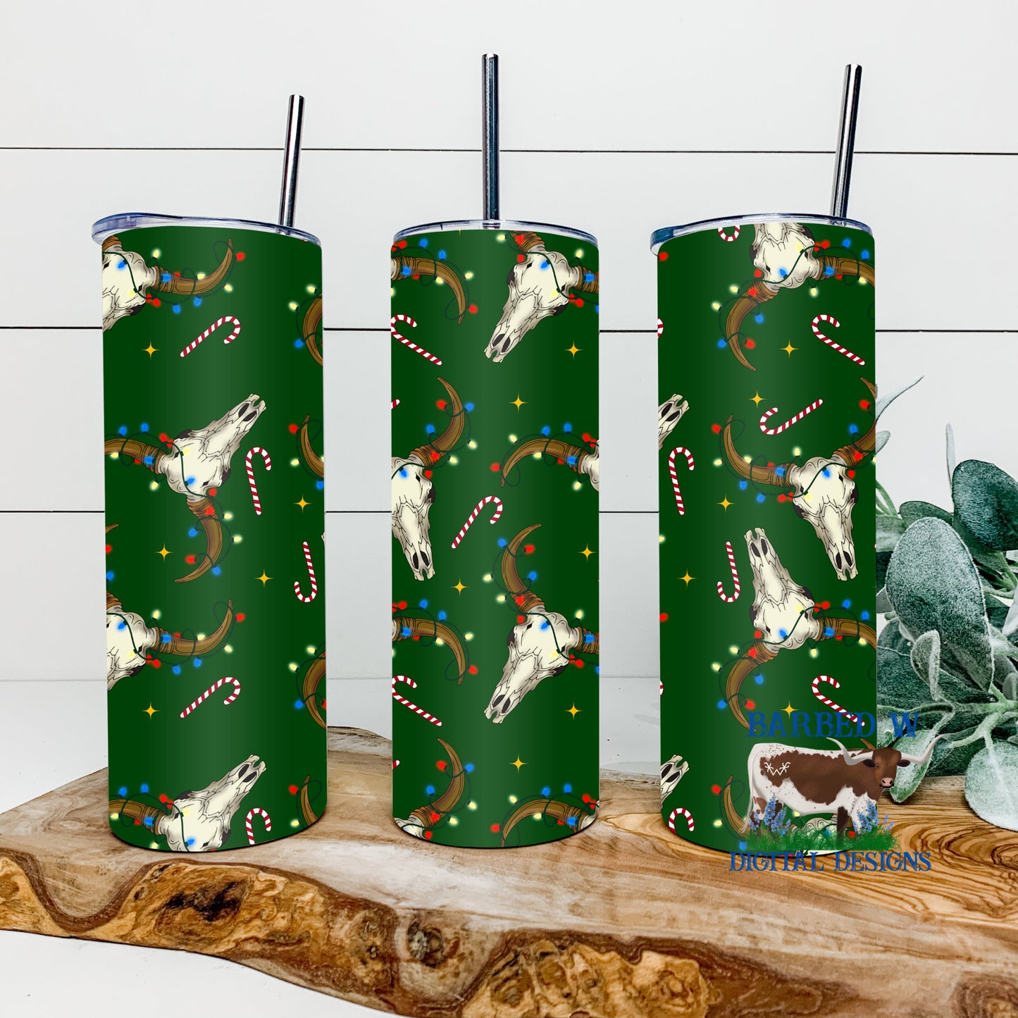 western christmas tumbler wrap, christmas tumbler png, western tumbler png, longhorn tumbler png, green tumbler png, seamless tumbler png