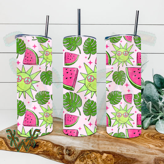 Summer tumbler png, watermelon tumbler png, fruit tumbler png, sun tumbler png, retro tumbler png, seamless tumbler wrap, sublimation png