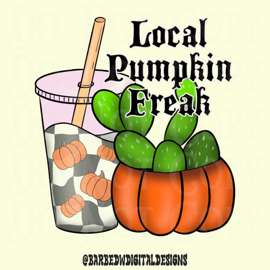 Local pumpkin freak, pumpkin png, pumpkin spice png, iced coffee png, fall png, halloween png, checkers png, yallternative png