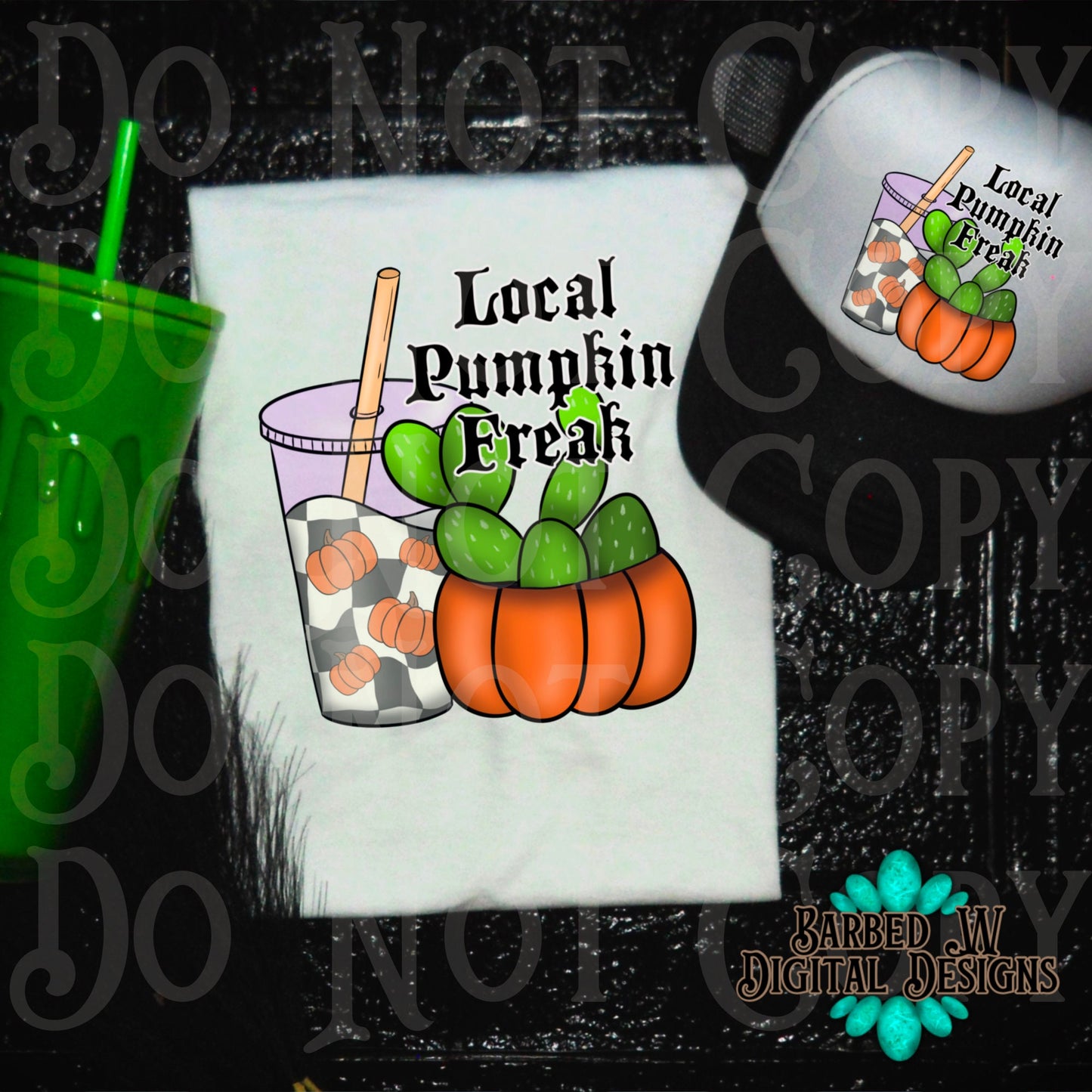 Local pumpkin freak, pumpkin png, pumpkin spice png, iced coffee png, fall png, halloween png, checkers png, yallternative png