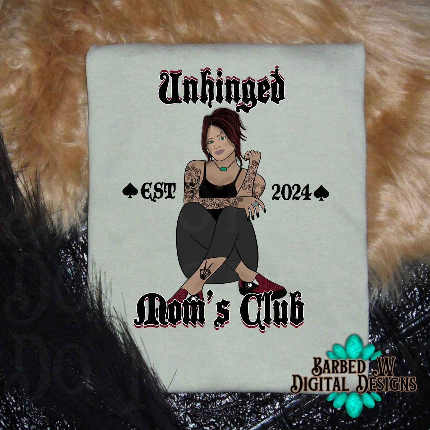 Unhinged moms club png, alternative png, yallternative png, mom png, turquoise png, baddie png, mommy png, mama png, rock n roll png, goth