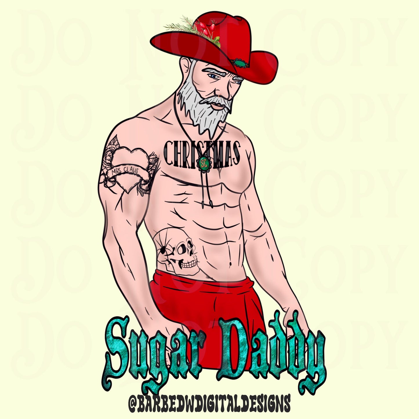 Western christmas png, western Santa png, sexy Santa png, cowboy png, christmas png, cowboy christmas png, turquoise png, yallternative png