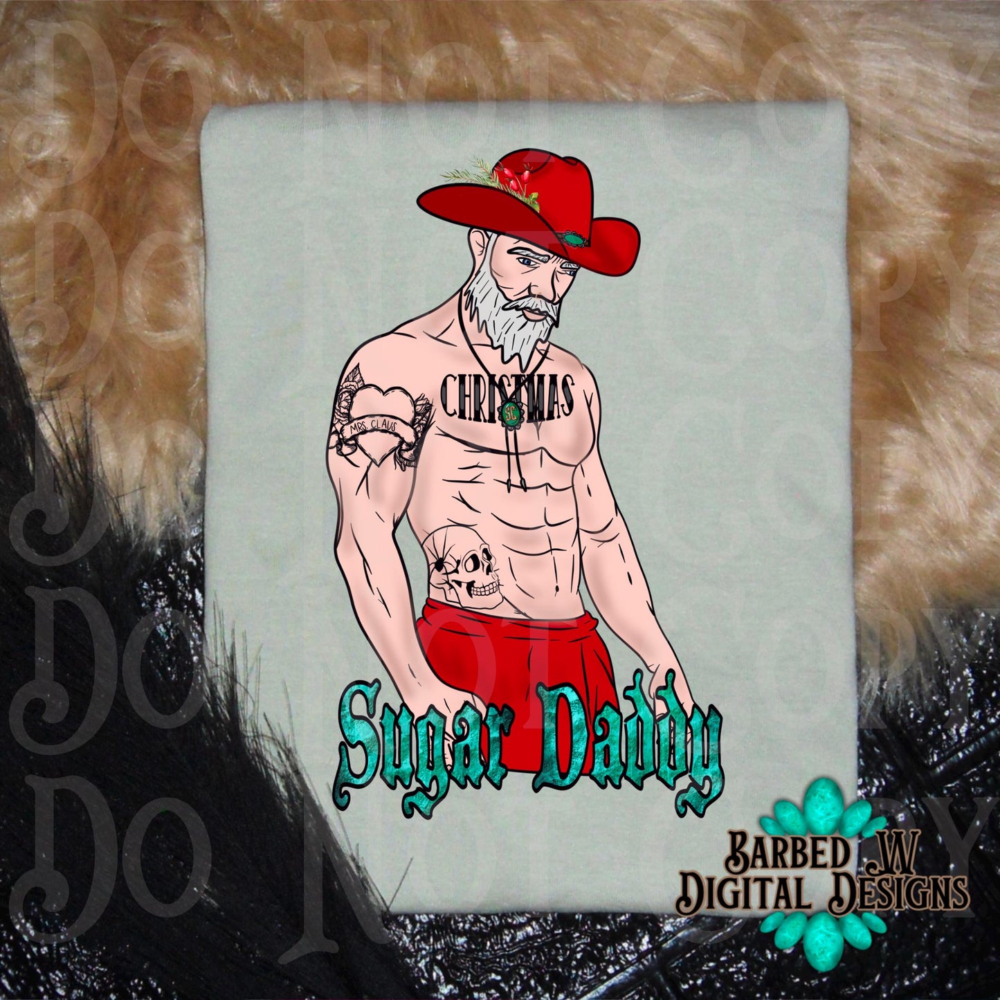 Western christmas png, western Santa png, sexy Santa png, cowboy png, christmas png, cowboy christmas png, turquoise png, yallternative png