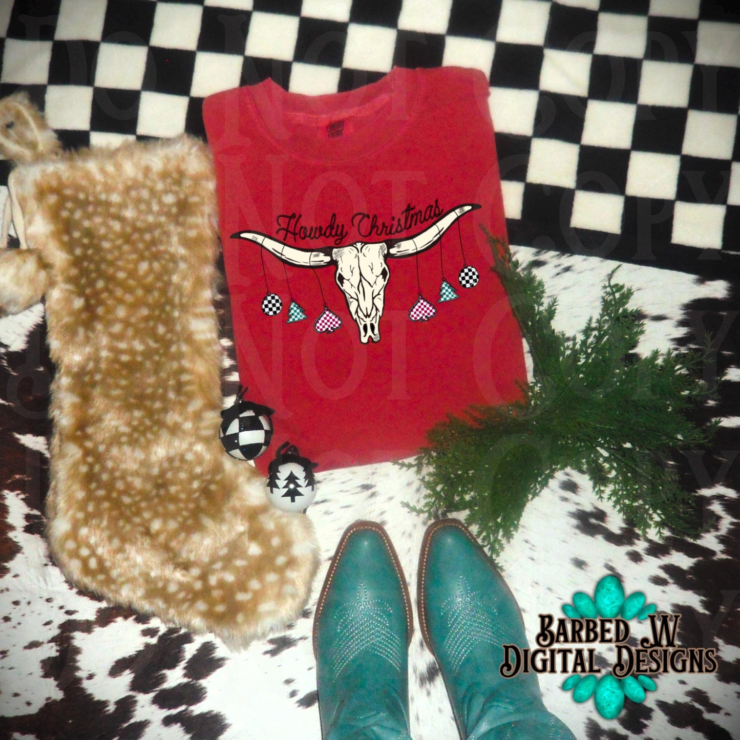 Western christmas png, Howdy Christmas png, cowgirl png, checkers png, cowgirl christmas png, turquoise png, yallternative png,