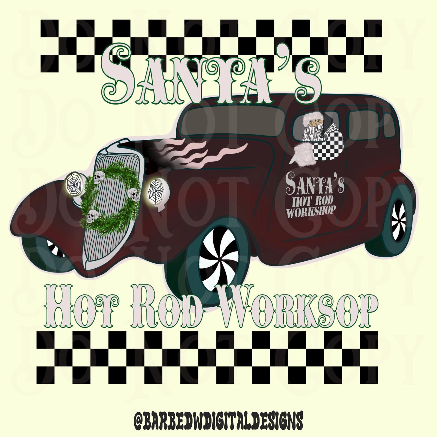 Grunge christmas png, Santa png, hot rod png, goth Christmas png, christmas png, cowboy christmas png, checkers png, yallternative png