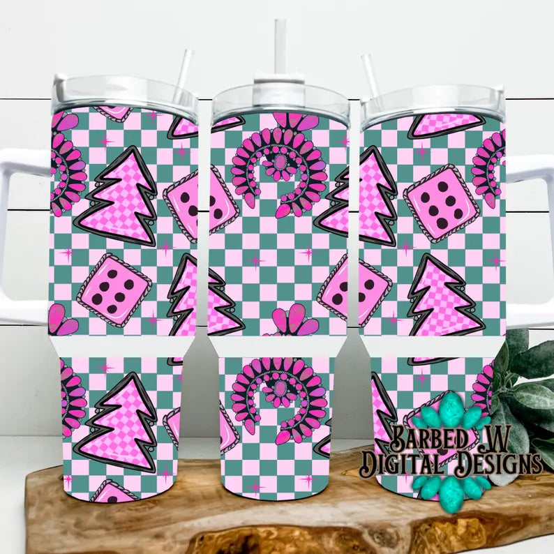 christmas tumbler wrap, western christmas png, western tumbler png, checkers tumbler png, 40 oz tumbler png, seamless tumbler png